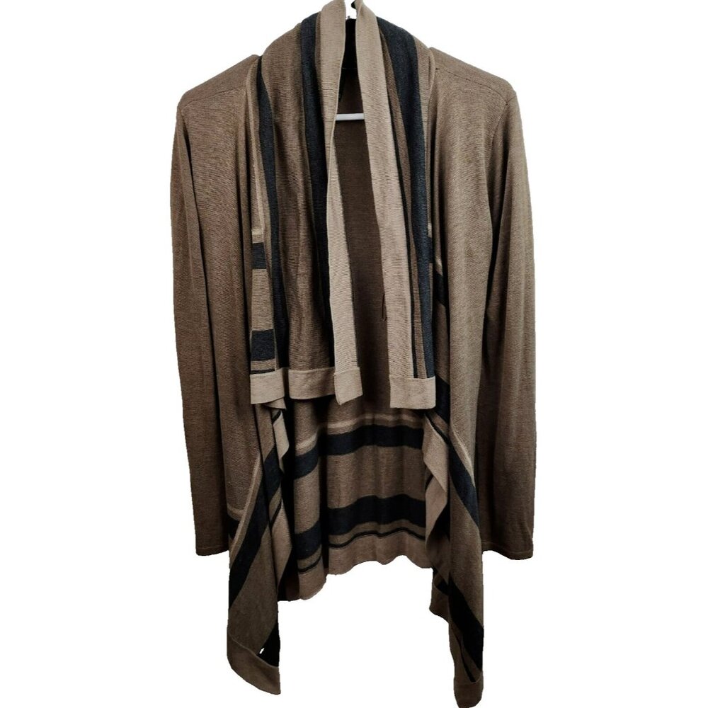 INC International Concepts‎ Womens Cascading Cardigan Medium Brown Uneven Open